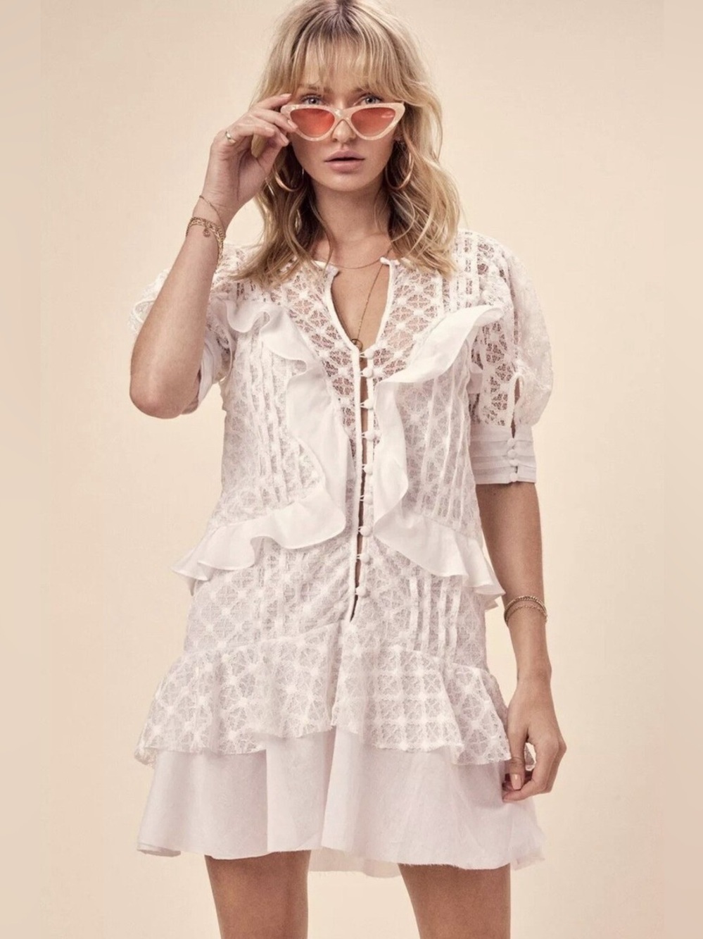 For Love and Lemons Charlotte Lace Mini Dress